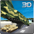 陸軍貨物飛行機空港3D アイコン
