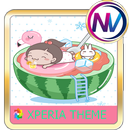 girl and melon Xperia theme APK
