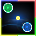 bagliore air hockey nel buio