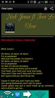 Nick Jonas - Close Lyrics اسکرین شاٹ 2