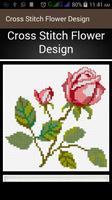 Cross Stitch Flower Design Affiche