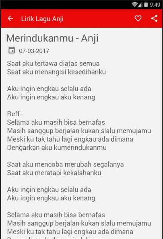 Lirik Lagu Merindukanmu Info Dan Tips Saat aku tertawa di atas semua saat aku menangisi kesedihanku aku ingin engkau selalu ada aku ingin engkau aku kenang *courtesy of liriklaguindonesia.net reff: lirik lagu merindukanmu info dan tips