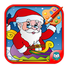 Colorful christmas Santa Claus icon