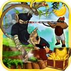 ninja monkey in jungle castle icon