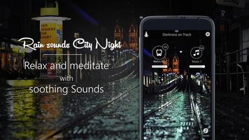 Relax Rain Sounds - City Night Poster
