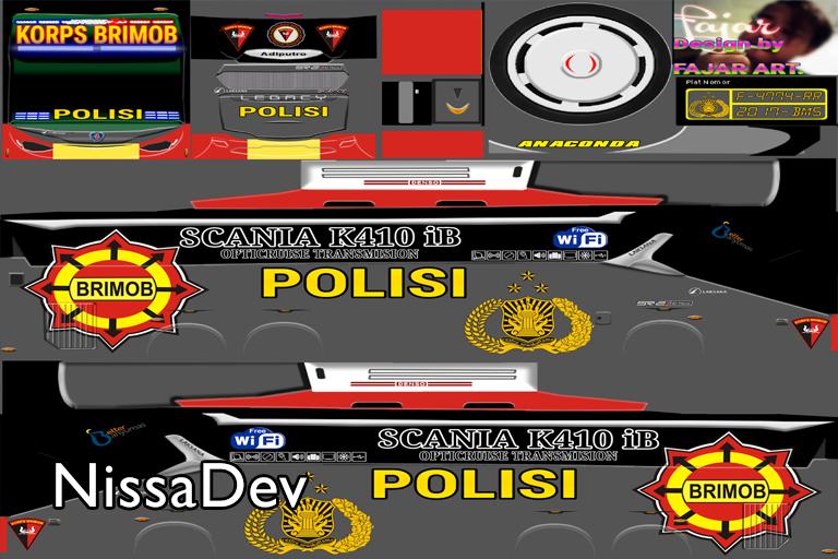 Livery Bus Simulator Indonesia Bus Polisi - livery truck
