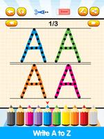 ABC anglais alphabet ecriture & animaux à colorier Affiche