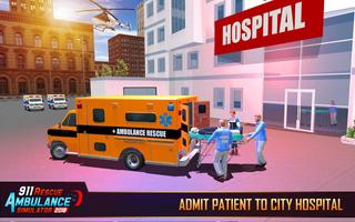 911 Ambulance Rescue City Sim syot layar 1