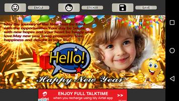 برنامه‌نما Happy New Year 2018 Photo Frame with emoji عکس از صفحه