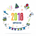 2018 New Year Greetings and Photos Frames ícone