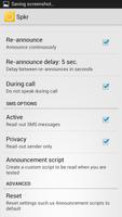 Call  & SMS Announcer - Spkr スクリーンショット 1