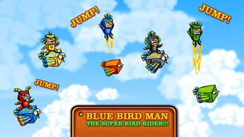 Blue Bird Man Rider Poster