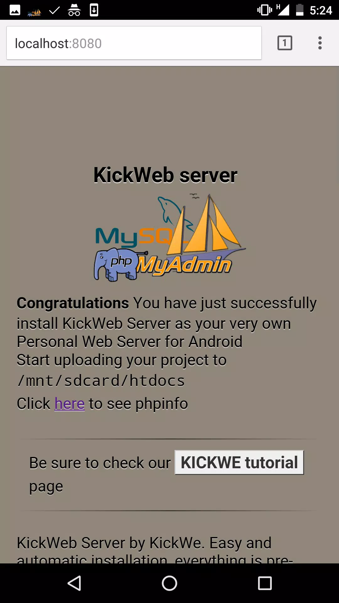 Web Server PHP/MyAdmin/MySQL APK for Android Download