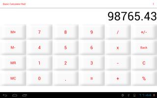 Basic Calculator Red स्क्रीनशॉट 3