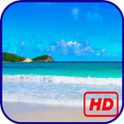 Sunny beach HD Live Wallpaper icône