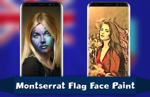 Montserrat Flag Face Paint - Funky Photography 海报