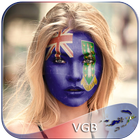 British Virgin Islands Flag Face Paint - PicEditor-icoon
