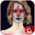 Canada Flag Face Paint - Professional Photography