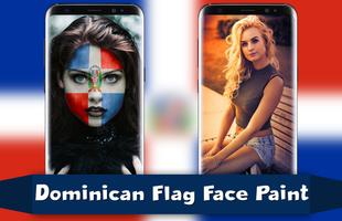 Dominican Flag Face Paint - Intensity Photography ポスター