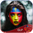 Guadeloupe Flag Face Paint - Standard Photography ikon