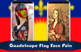 Guadeloupe Flag Face Paint - Standard Photography poster