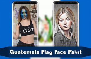 Guatemala Flag Face Paint - Auto Alignment Editor الملصق