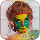 Grenada Flag Face Paint - HDR Photography simgesi