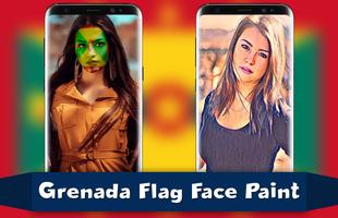 Grenada Flag Face Paint - HDR Photography 海报