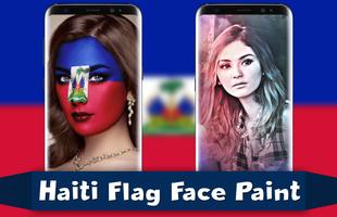 Haiti Flag Face Paint - Crystal Clear Photography Plakat