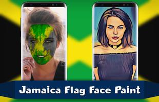 Jamaica Flag Face Paint - Touchup Photography โปสเตอร์