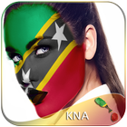 Saint Kitts and Nevis Flag Face Paint - Photograph আইকন