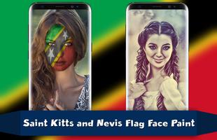 Saint Kitts and Nevis Flag Face Paint - Photograph Poster