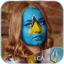 Saint Lucia Flag Face Paint - Paint Box Photograph APK