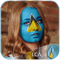 Saint Lucia Flag Face Paint - Paint Box Photograph