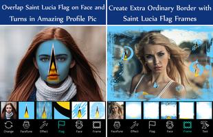 Saint Lucia Flag Face Paint - Paint Box Photograph स्क्रीनशॉट 1