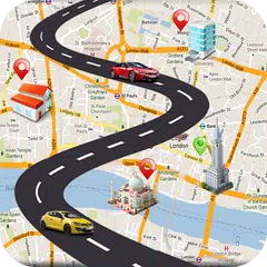 GPS Driving Route Planner with Navigation & Arrows
