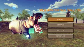 Wild Hippo Survival Simulator Affiche