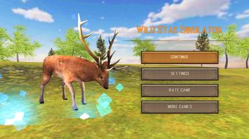 Wild Stag Deer Simulator - Be a wild male deer sim الملصق