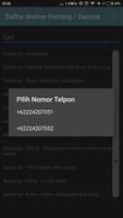 Daftar Nomor Penting / Darurat capture d'écran 2