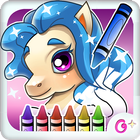 ponies coloring book for kids آئیکن