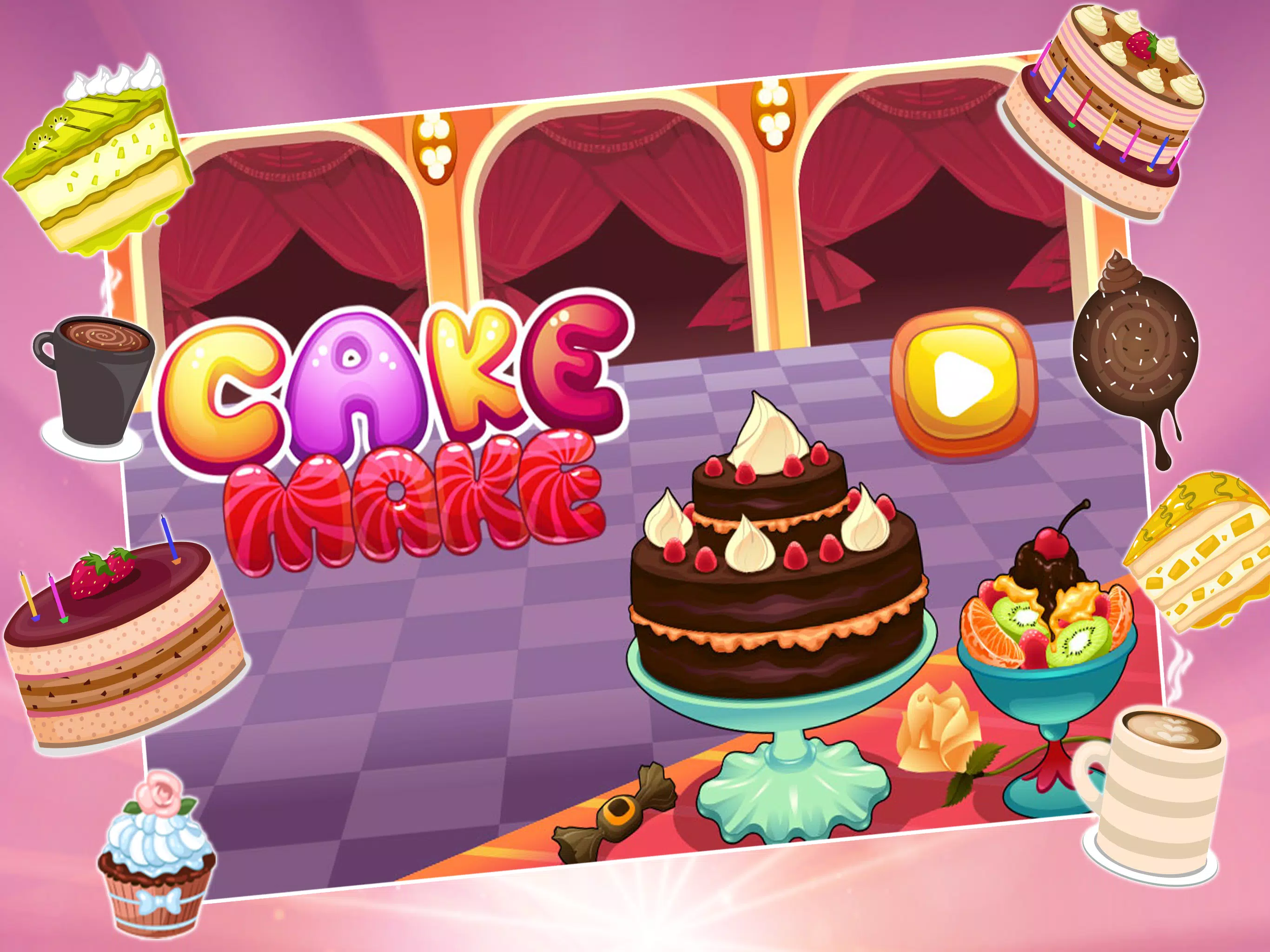 Jogos de cozinhar doces para fazer bolos - Jogo de restaurante de chef de  sobremesa::Appstore for Android