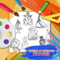princess game & coloring book 截图 1