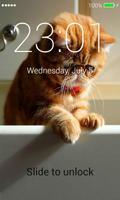 Orange Cats Lock Screen تصوير الشاشة 1