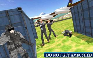 US Airplane Hijack Survival: Secret Agent FPS Game Affiche