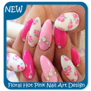Conception florale d'ongle rose chaud APK