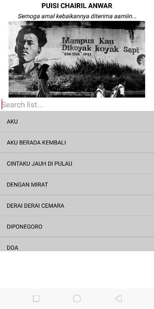 Gratis Unduh Gambar Puisi Chairil Anwar For Android Apk Download Terupdate by www.katacinta.co