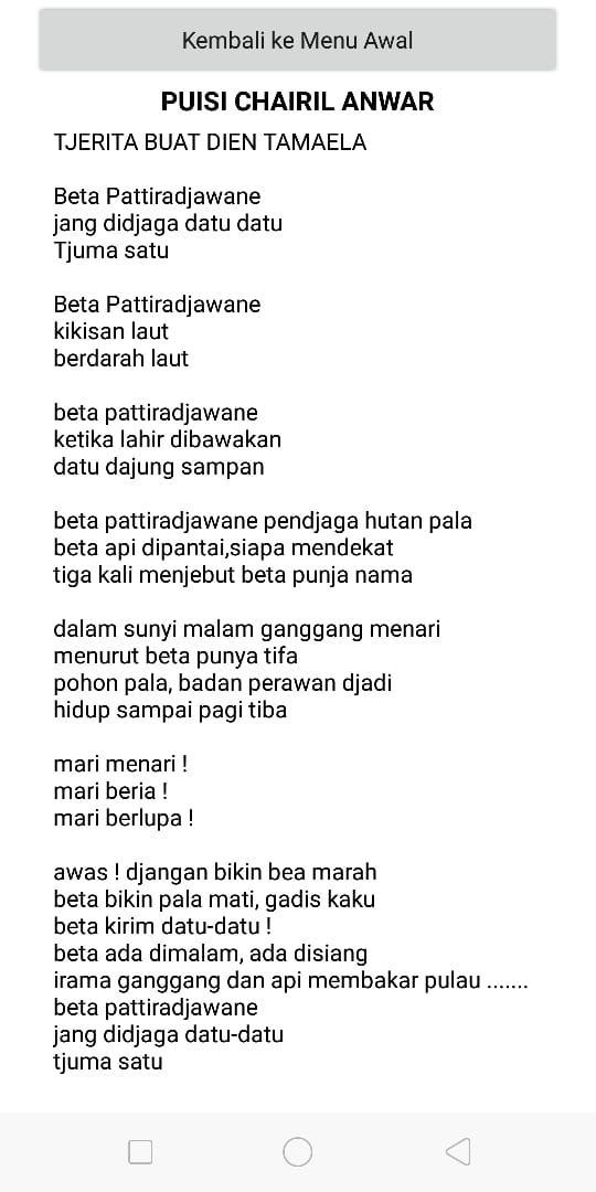 Free Gambar Puisi Chairil Anwar For Android Apk Download Terupdate by KataCinta.Co