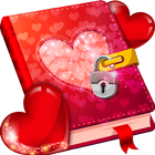 Journal d'amour avec clé icône
