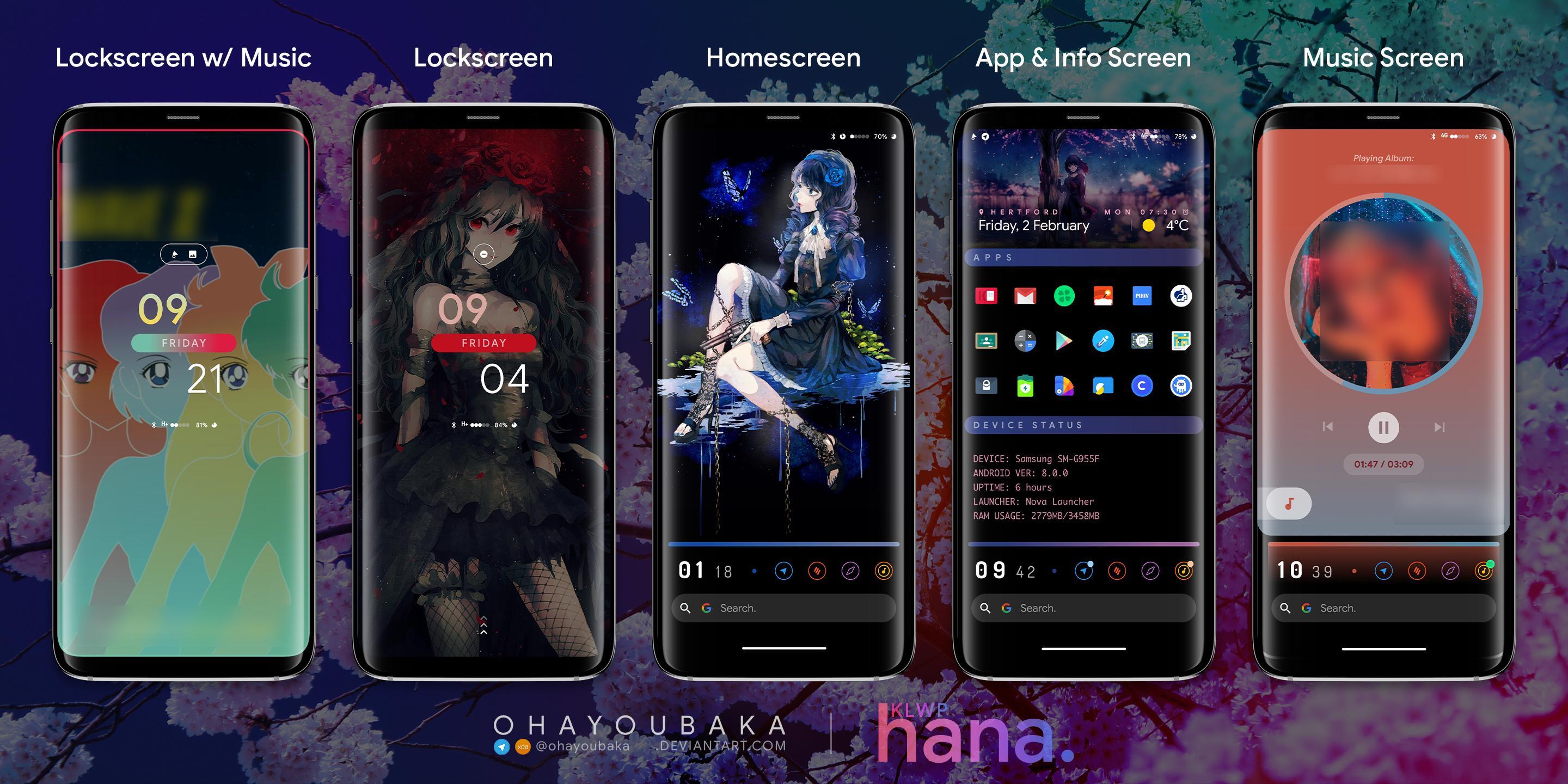 Android 用の Klwp Hana For Galaxy S8 Note 8 Apk をダウンロード