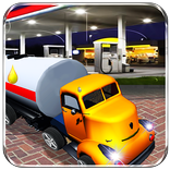 带动油轮运输卡车和运油站